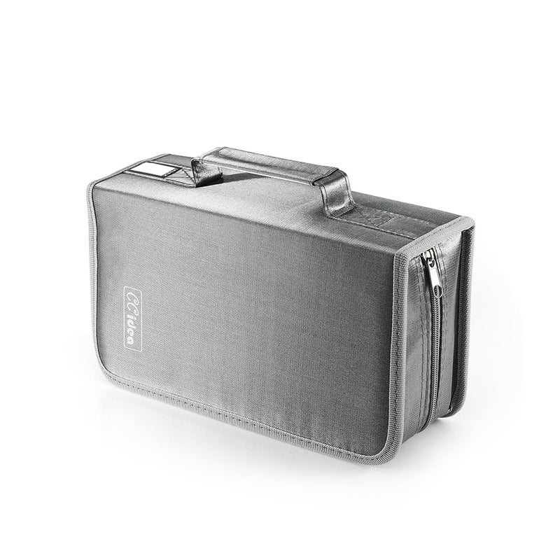 CCidea CD Case DVD Storage Holder, 128 Capacity DVD Cases Organizer CD Plastic Protective Carrying Binder,Portable Cd Wallet for Home Travel (Gray) - Image 5